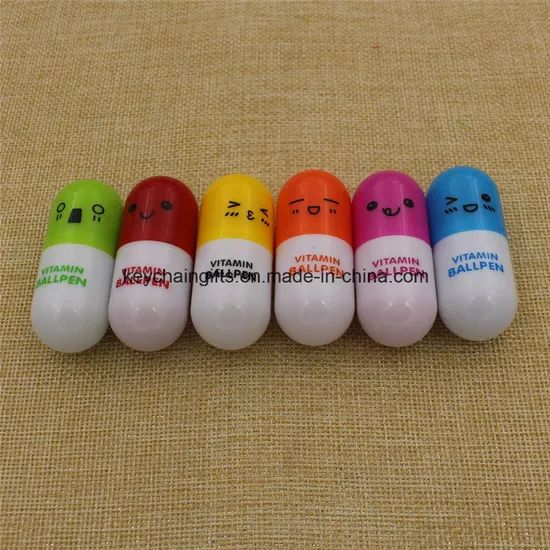 Promotional Custom Plastic Retractable Pill Ball Point Pen Color Black Size 58*24mm MOQ 1000piece Net Weight 7.1g Origin Guangdong - Image 2