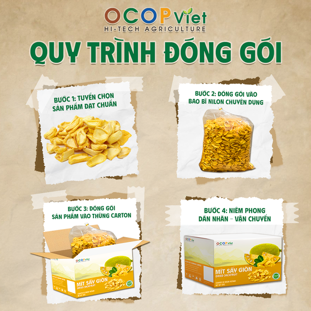 Mít sấy giòn - Crispy Dried Jackfruit Brand Name OCOP Viet Place of Origin Vietnam Packaging Details - Image 4
