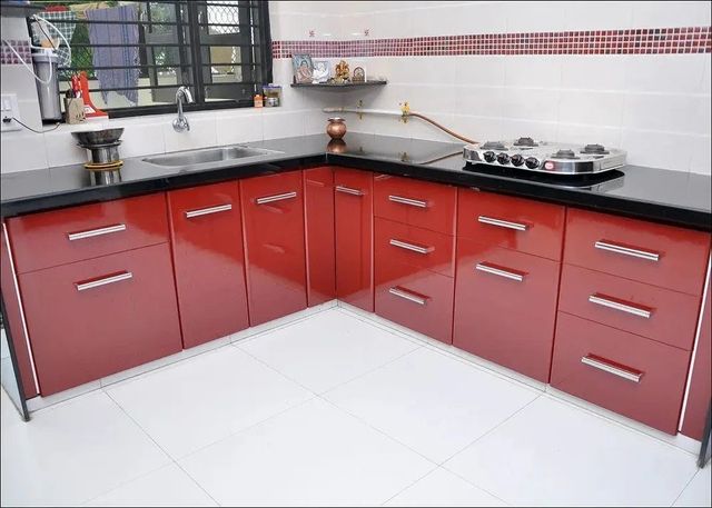 L-Shape Wooden Modular Kitchen Material Wooden Kitchen Design - Image 5