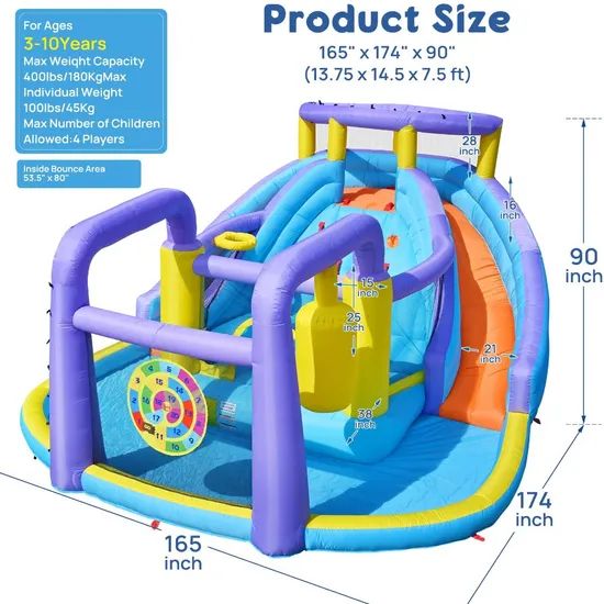 with Slide Jumping Area Interactive Inflatable Bouncers - Image 2