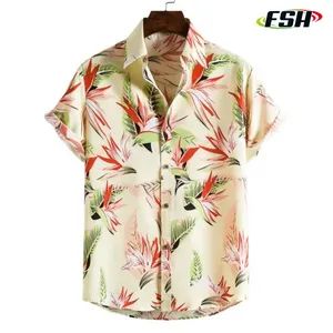 Custom Logo Design Sublimation Print Beach Wear Polyester Button Down Hawaiian Shirt - Image 6