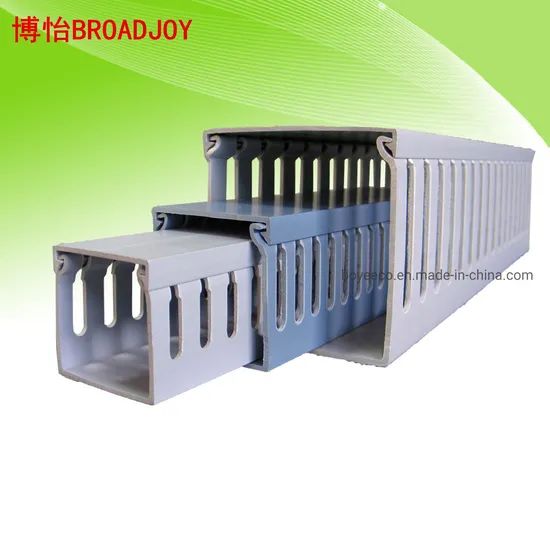 Grey Color PVC Grooved Wiring Cable Slotted Duct OEM OEM Origin China Shape Square Material PVC Trademark N/M Hole With - Image 1