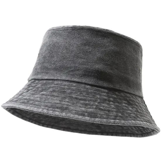 Vintage Washed Denim Fisherman Hat Denim Bucket Hat Washed Brim Hat Beach Hat - Image 1