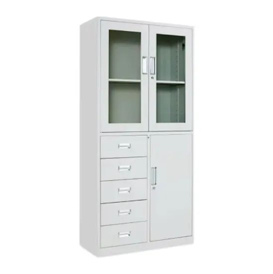 Simple Glass Locker File Cabinet Metal Fireproof Filing Cabinets for Office - Image 1