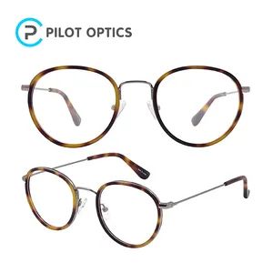 Handmade Classic Design Round Acetate Metal Optical Frames - Image 6