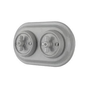 Flush Mounted Ceramic Retro Rotary Electric Wall Switch Style Retro Condition New Origin Fujian Max. Current 10A Trademark - Image 2