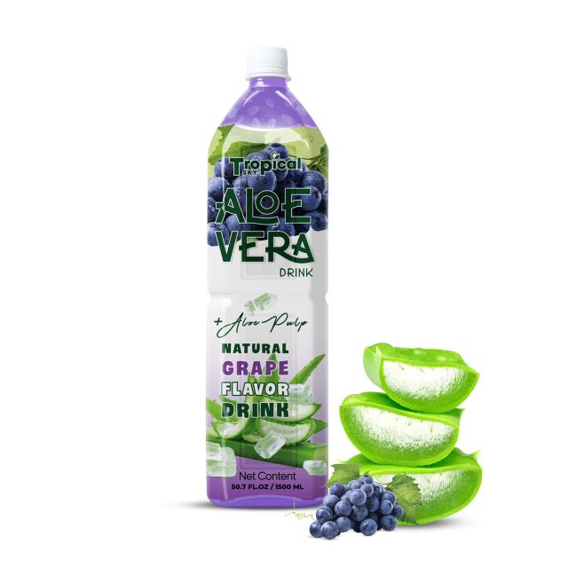 1.5L Bottle Aloe vera juice with pulp manufacturer Tropical Sky company Brand Name OEM/ Tropical Sky Packaging 250ml/330ml/500ml Canned - Image 3