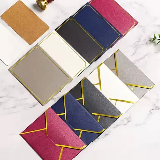 Custom Printing Kraft Paper Business Envelope Textured Coated Paper Pocket Bag Recycle Wedding Packaging Envelopes - Image 5