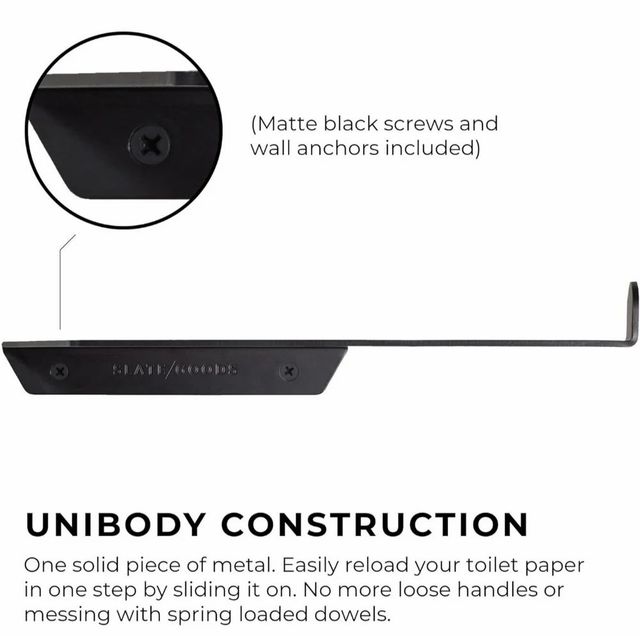 Iron Toilet Tissue Paper Holders Color Black Construction Type Unibody Mounting Type Wall Mounted Finish Matt, Sleek Matte - Image 4