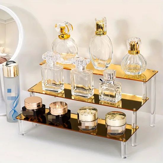 Custom Gold Figure Toy Acrylic Riser with 4 Steps Display Stand - Image 6
