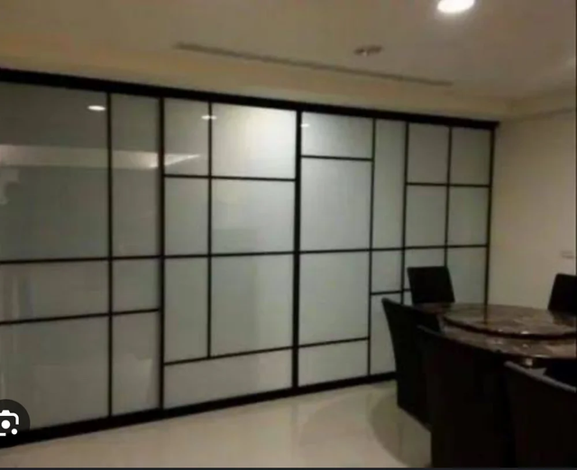 Slim Profile Glass Partition And Doors, Frameless Pattern Plain Thickness 8 mm Color Transparent Profile Size 40x16 Mm Glass Thickness 12 - Image 1
