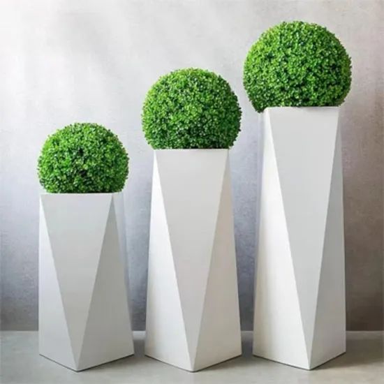 Fiberglass Composite Material Geometric Garden Flower Pots Shape Round Size Medium Origin China Model NO. H183 Trademark - Image 4