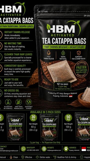HBM Activated Tea Bags Catappa for aquarium use not human consumtion 100 Natural no chemical or addictive - Image 3