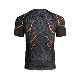 Custom Sublimation Designs Rash Guard Polyester Short Sleeve Compression Shirt - Image 4