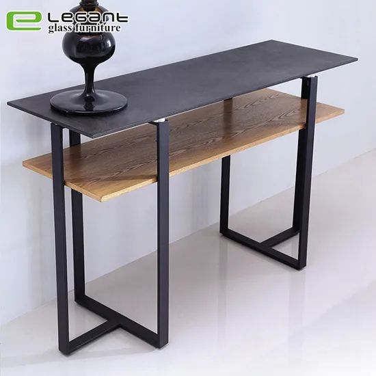 Modern Console Table with Sandblasting Glass Shelf - Image 4