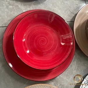 Multicolored Halo 18PCS Dinner Set Plate Stamp Decal Porcelainware Ceramic Kitchenware Tableware - Image 4