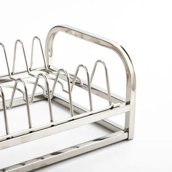 Kitchen Accessories Gray Dish Rack Stainless Steel Drainer Plates Storage Kitchen Rack - Image 5