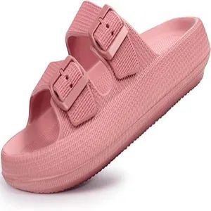 Cozy Buckle Strap Slippers – Cushioned EVA Flat Sandals for Home & Beyond - Image 1