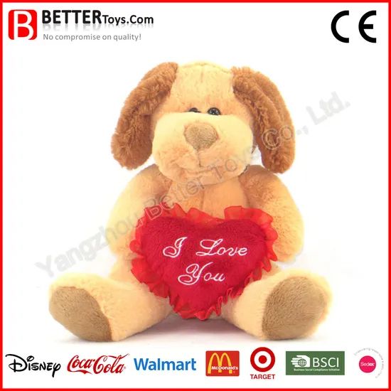 Valentine Gift Stuffed Animals Plush Dog Soft Puppet Toy Age All Age Trademark OEM HS Code 9503002100 Model NO. BT-0601026 - Image 1