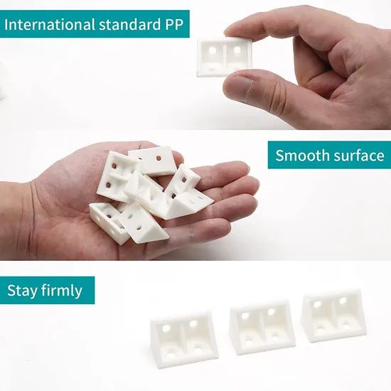 White Plastic Right Angle Bracket L Brackets - Image 5