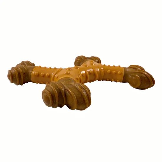 Customizable Durable Plastic Dog Toy in Irregular Bone Shape for Practice - Image 2