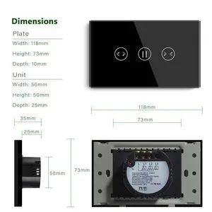 Smart WiFi Touch Curtain Switch with Crystal Glass Panel - Image 2