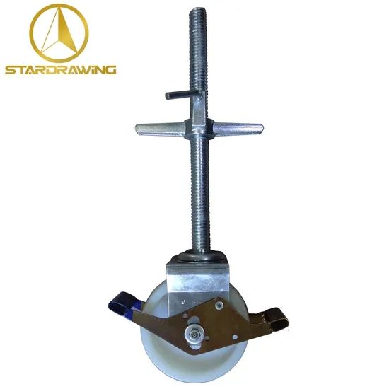 Stardrawing 6 8 Inch Quick Install Adjustable Threaded Stem Scaffolding Castor Wheels - Image 2