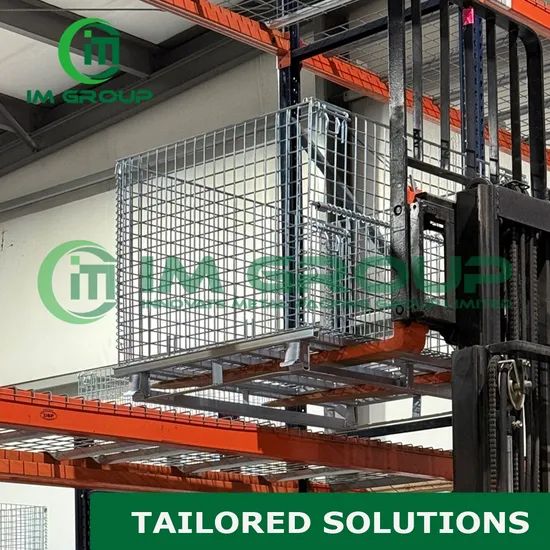 Industrial Storage Collapsible Stacking Rigid Mesh Wire Container Storage Cage - Image 5