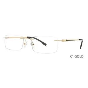 Tc-009 Sleek Gold Titanium Rimless Eyeglasses Elegant Rimless Optical Frames - Image 3