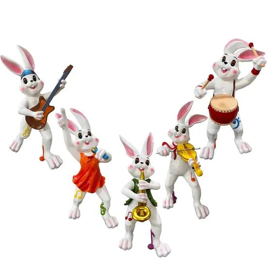 Outdoor 2m Rabbit Playing Musical Instruments Sculpture - Image 6