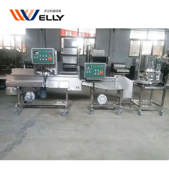 Popular Pumpkin Pies Starching Machine Prawn Cutlet Flour Breadcrumb Machine Meat Cutlet Maker Line - Image 2