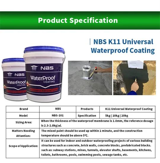 Hot Sale K11 Universal Waterproof Coating Durable Rigid Surface Protective Layer for Bathroom Swimming Pool - Image 4