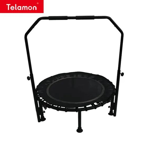 Trampoline Rectangle Foldable Folding Reinforced with Spring Net Black Red Multi Colour - Image 6