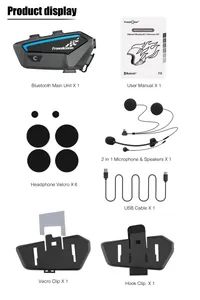 Motorcycle Helmet Intercom 1200m 6 Riders Talking Headset with FM Radio - Image 6