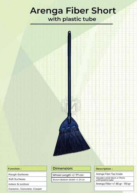 Arenga Fiber Short Broom Packaging Box Grade Top Grade Total Length 77cm Handle Length 55cm Handle Diameter 17mm Broom Head Width - Image 2