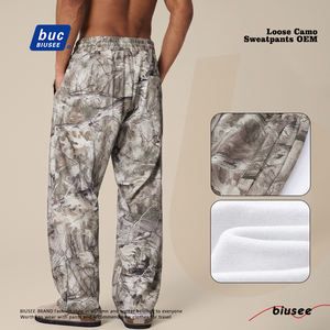 New Arrival Unique Festures Casual Baggy Straight Leg Sweatpants Custom Print Men's Fleece Camo Pants - Image 3