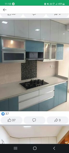 HDHMR Modern L Shape Modular Kitchen Material HDHMR Construction Modern Door Finishing Glossy Kitchen Design L-Shape Durability - Image 7