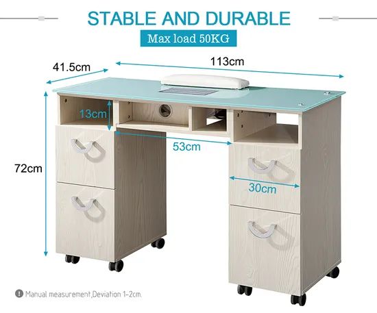 Nail Desk and Chair Set Combination Vacuum Cleaner Manicure Table Nail Table Desk - Image 4