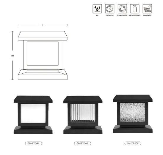 Waterproof Fence LED Garden Patio Outdoor Solar Post Light Voltage 6V Material ABS Trademark ODM IP Rating IP65 Model NO. - Image 3