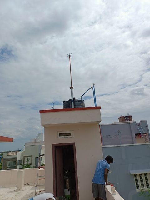 Copper Air Terminals, For Earthing, 850g Weight 850g Diameter 15mm Screw Wholes 4 Material Copper Finish pure copper Usage/Application - Image 3