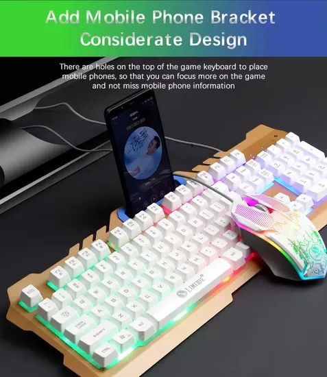 Mechanical Wired RGB Backlit Gaming Keyboard with Multimedia Function + 4D Optical Mouse Combos Gamer Laser Engrave Keyboard - Image 4