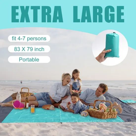 Light Sand Proof Beach Mat Compact Beach Blanket for Outdoor Events - Image 4