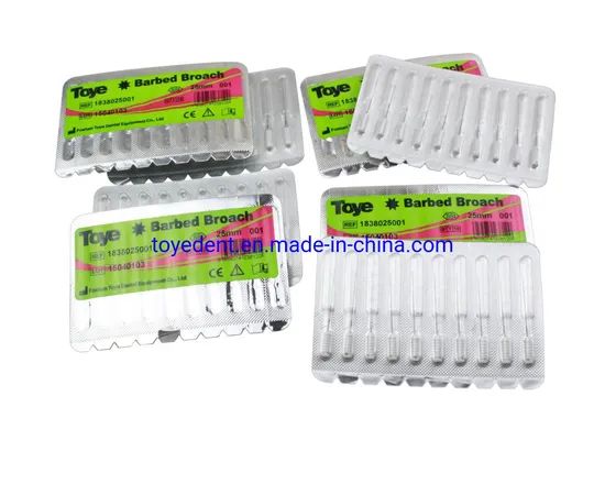 Dental Instrument Barbed Broaches Root Canal File Origin China Trademark TOYE Model NO. TY-BB Length 21/25/28mm HS Code - Image 3