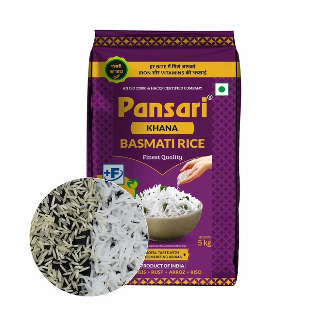 Pansari Khana Khazana Fortified Basmati Rice 5kg | Premium Dried Long Grain for Wholesale - Image 2