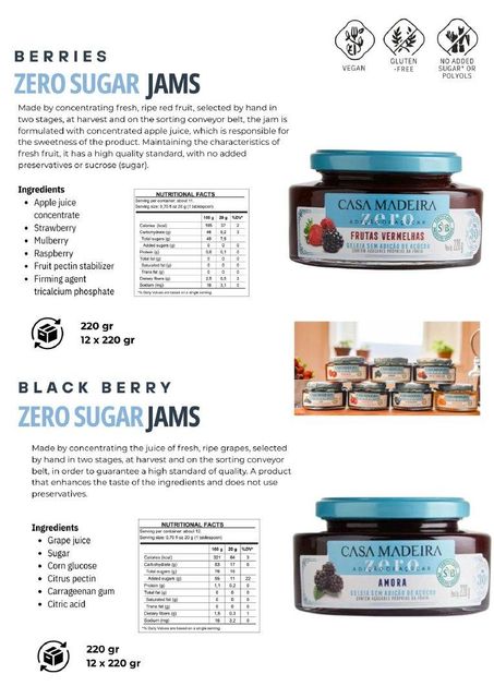 JAM STRAWBERRY ZERO SUGAR 220GR GLASS JAR Sugar Content Zero Sugar Taste Profile Authentic Taste Packaging 12 BOTTLES IN A CASE - Image 2