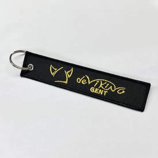 Custom Embroidered Keychain Metal Ring Logo 13*3cm Eco-Friendly 1Y 3-7D Sample MOQ100 - Image 1