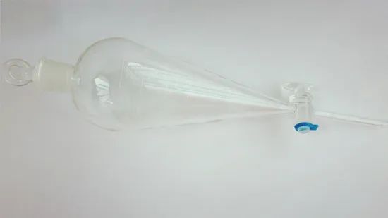Pear-Shaped Glass Separatory Funnel 1544 CE ISO MOQ100 15D Origin China Trademark OEM Model NO. 1544 Material Glass HS Code 70179000 - Image 1