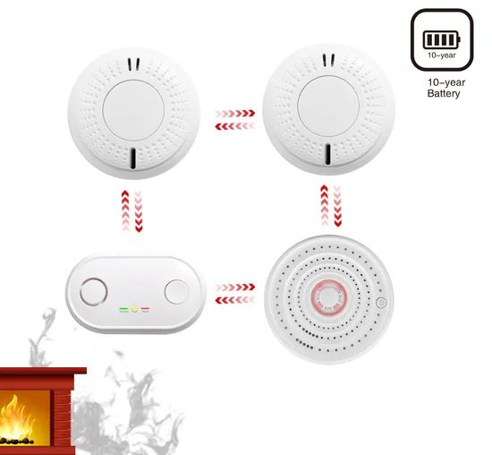 Wireless Radio Interconnected Security Alarms RF433 Remote Control Optional Smoke Detector - Image 5