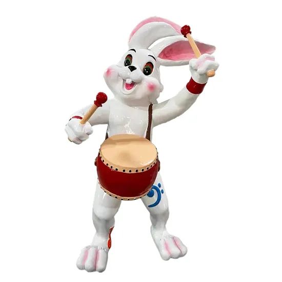 Outdoor 2m Rabbit Playing Musical Instruments Sculpture - Image 4