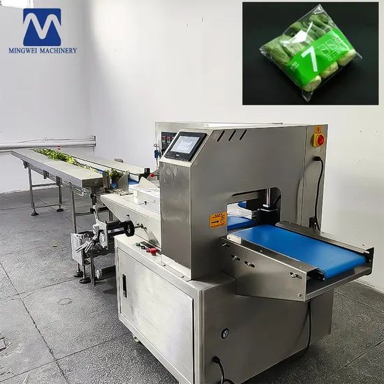 Multi-Function Automatic Pillow Flow Packaging Flowpack Wrapping Tray Fresh Lettuce Cabbage Frozen Fruit and Vegetable Packing Machine - Image 1
